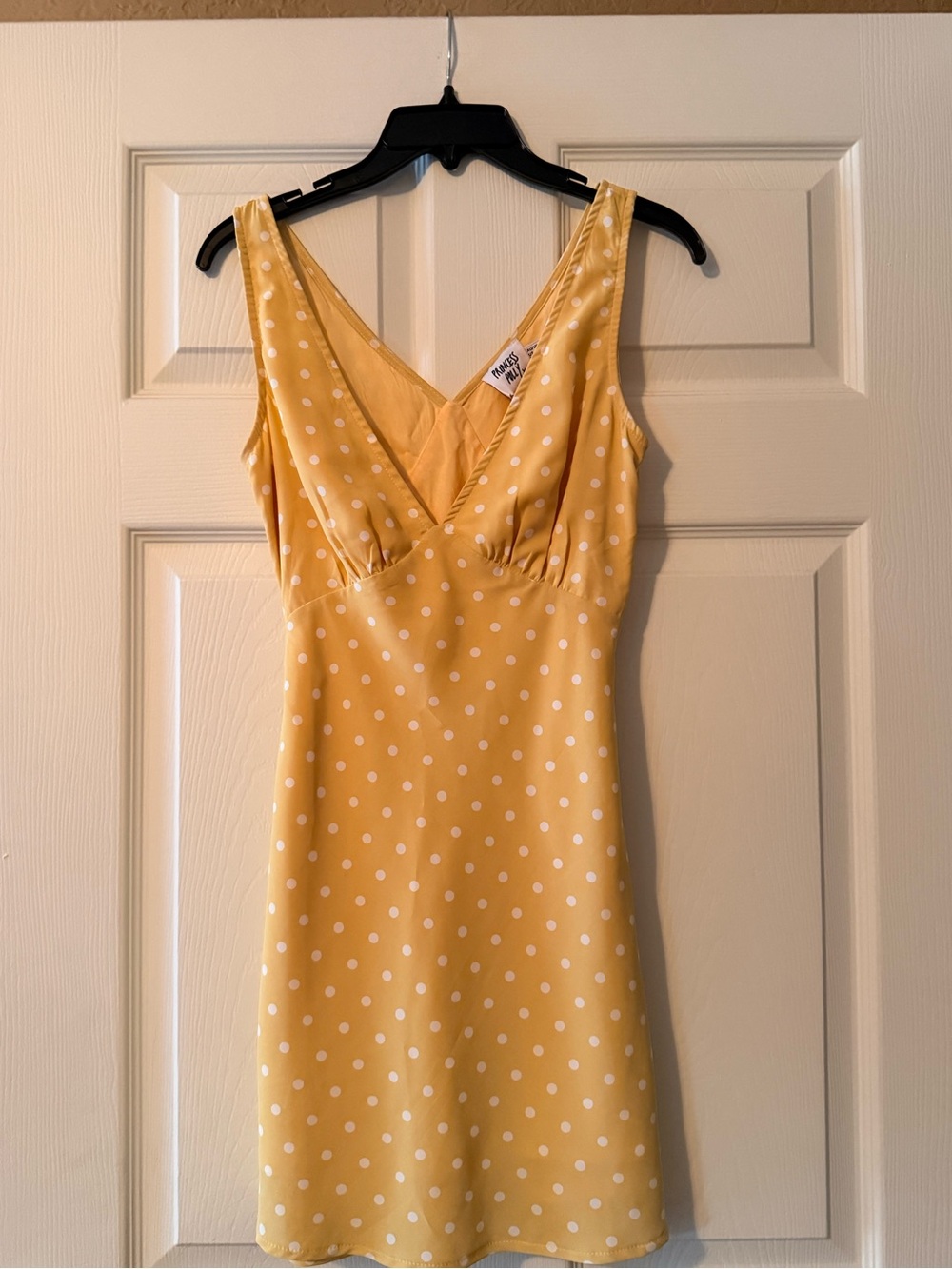 Princess Polly Yellow Polka Dot V-Neck Dress